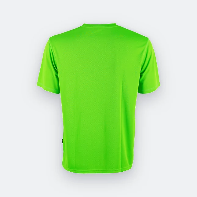 QD04 Quick Dry Short Sleeve Basic T-Shirt Neon Green Qd04 quick dry short sleeve basic t-shirt neon green back view
