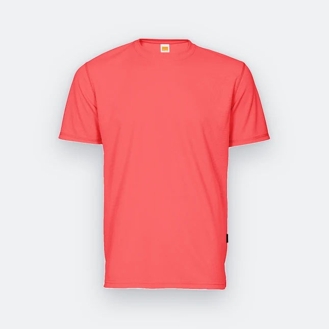 QD04 Quick Dry Short Sleeve Basic T-Shirt Neon Peach Qd04 quick dry short sleeve basic t-shirt neon peach colour view