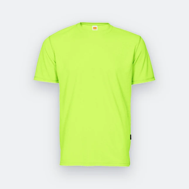 QD04 Quick Dry Short Sleeve Basic T-Shirt Neon Yellow Qd04 quick dry short sleeve basic t-shirt neon yellow colour view