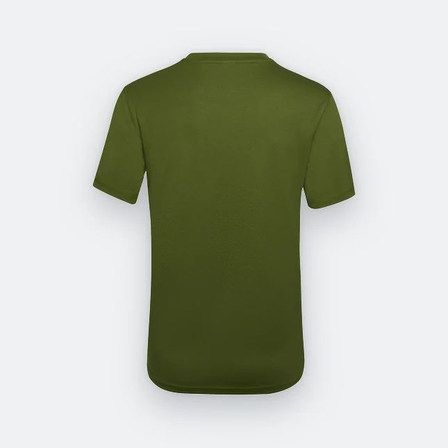QD04 Quick Dry Short Sleeve Basic T-Shirt Olive Qd04 quick dry short sleeve basic t-shirt olive back view
