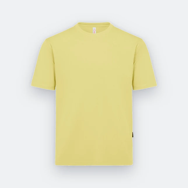 QD04 Quick Dry Short Sleeve Basic T-Shirt Pastel Yellow Qd04 quick dry short sleeve basic t-shirt pastel yellow colour view