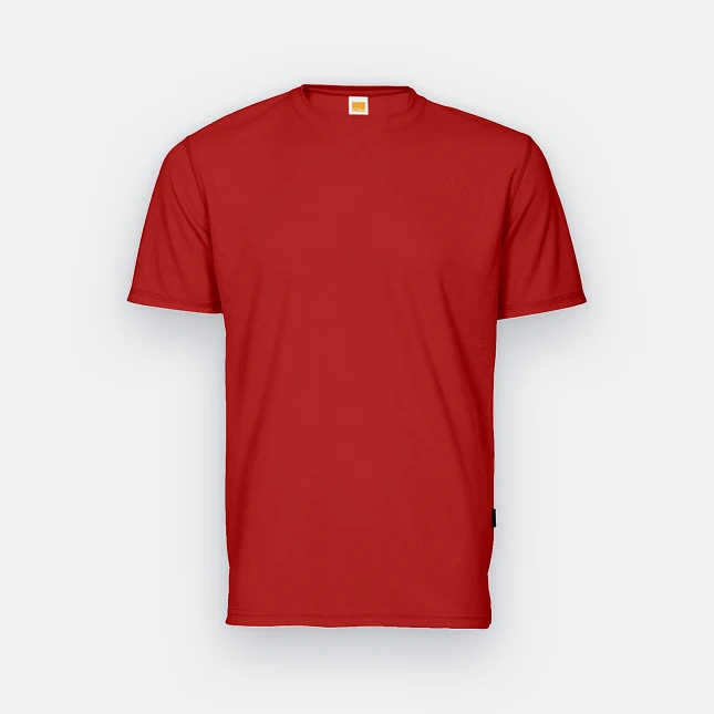 QD04 Quick Dry Short Sleeve Basic T-Shirt Red Qd04 quick dry short sleeve basic t-shirt red colour view