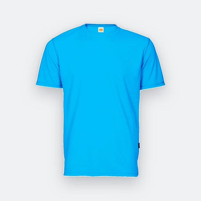 QD04 Quick Dry Short Sleeve Basic T-Shirt Sea Blue Qd04 quick dry short sleeve basic t-shirt sea blue colour view