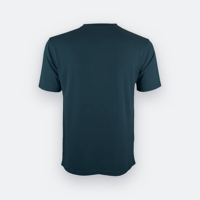 QD04 Quick Dry Short Sleeve Basic T-Shirt Slate Blue Qd04 quick dry short sleeve basic t-shirt slate blue back view