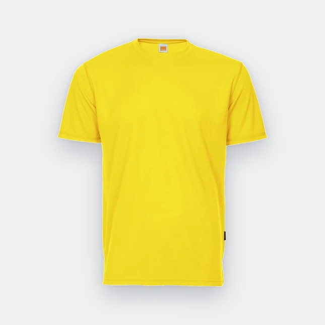QD04 Quick Dry Short Sleeve Basic T-Shirt Yellow Qd04 quick dry short sleeve basic t-shirt yellow colour view