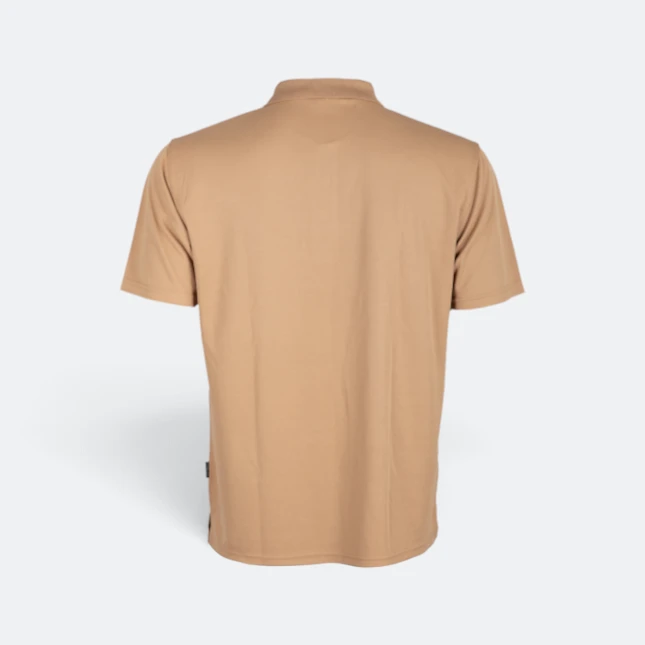Qd06 quick dry short sleeve basic polo caramel back view