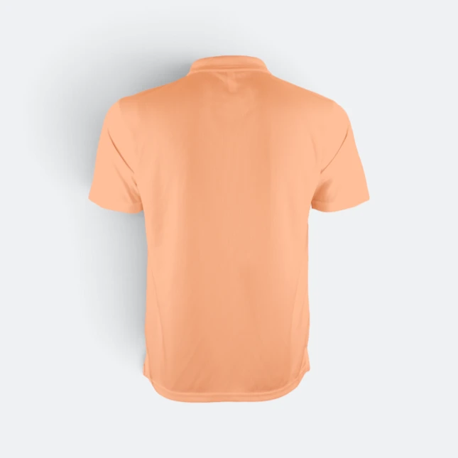 Qd06 quick dry short sleeve basic polo light salmon back view