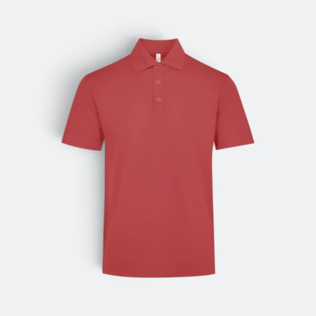 Qd06 quick dry short sleeve basic polo melon red colour view