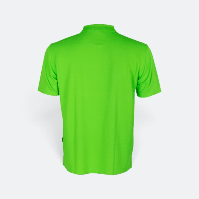 Qd06 quick dry short sleeve basic polo neon green back view