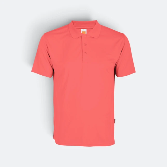 Qd06 quick dry short sleeve basic polo neon peach colour view