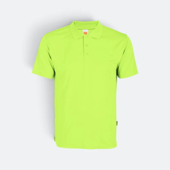 Qd06 quick dry short sleeve basic polo neon yellow colour view