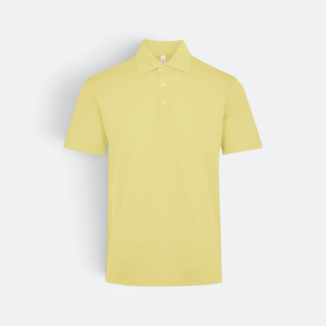 Qd06 quick dry short sleeve basic polo pastel yellow colour view