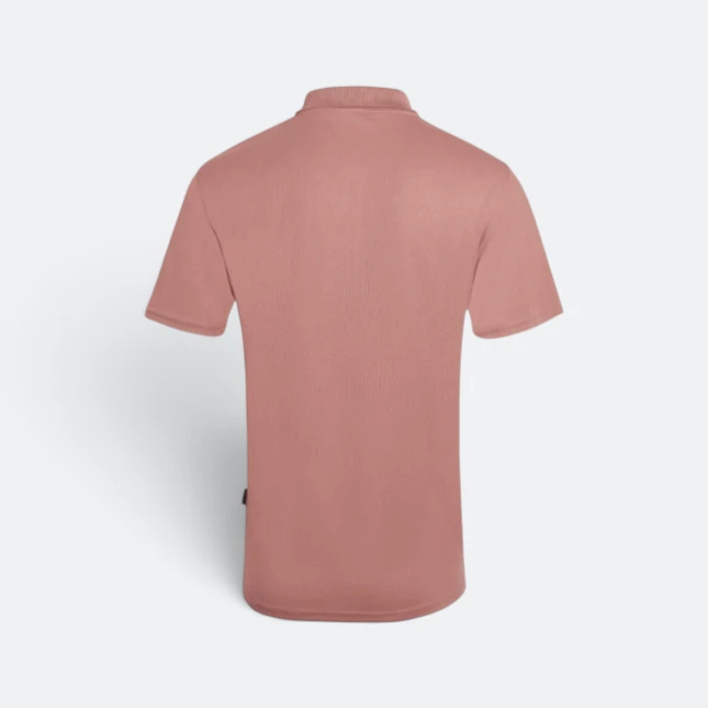 Qd06 quick dry short sleeve basic polo rose dawn back view