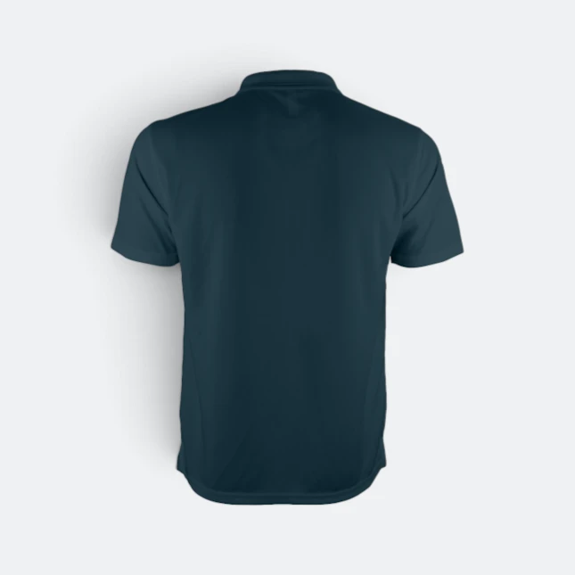 Qd06 quick dry short sleeve basic polo slate blue back view