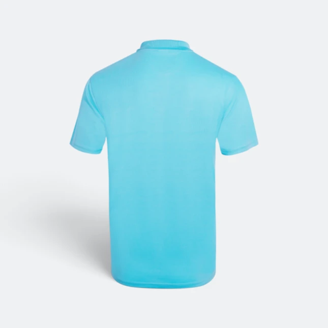 Qd06 quick dry short sleeve basic polo tiffany blue back view