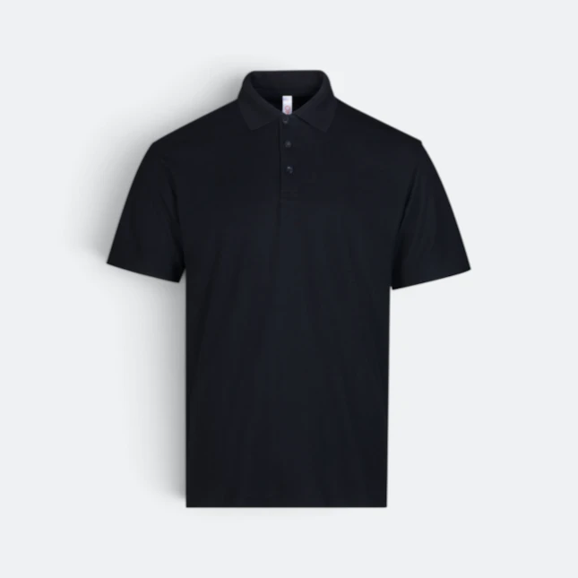 Qd100 quick dry micro pique short sleeve polo black colour view