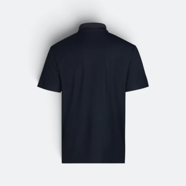 Qd100 quick dry micro pique short sleeve polo black back view