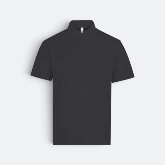 Qd100 quick dry micro pique short sleeve polo dark grey colour view