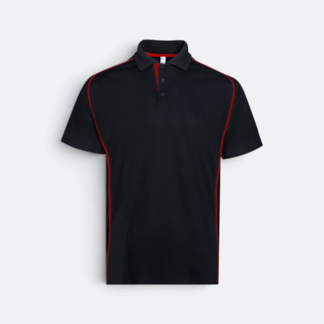 Qd101 quick dry micro pique raglan polo black colour view