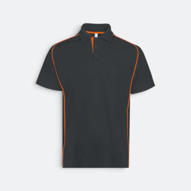 Qd101 quick dry micro pique raglan polo dark grey colour view