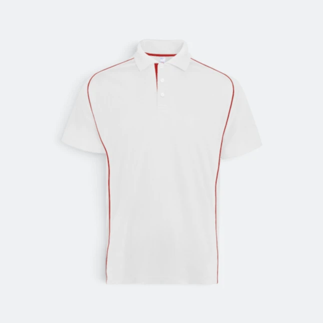 Qd101 quick dry micro pique raglan polo white-red colour view
