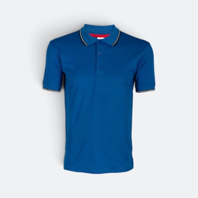Qd53 quick dry cvc tipped collar and cuff polo shirt royal-navy-white colour view
