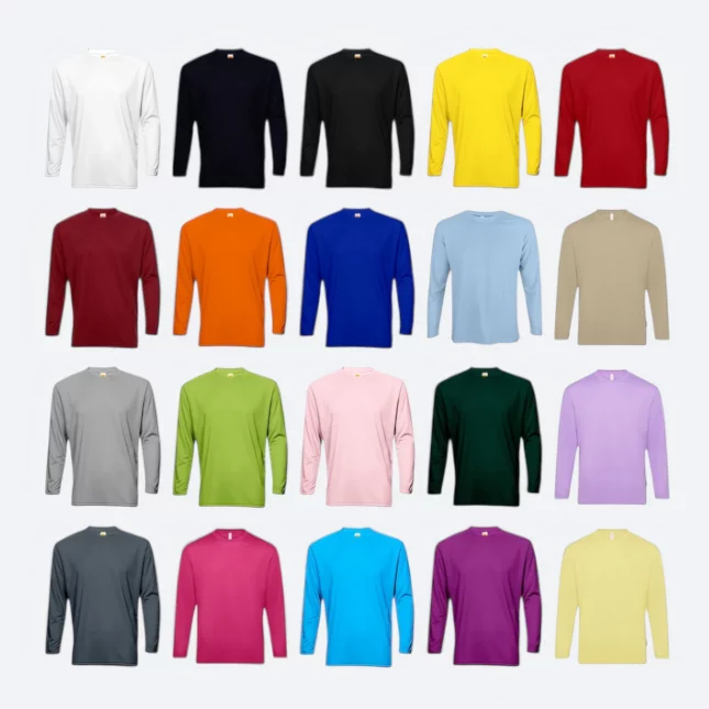 QD54 Quick Dry Long Sleeve Basic T-Shirt Colours 1 Qd54 quick dry long sleeve basic t-shirt all colours