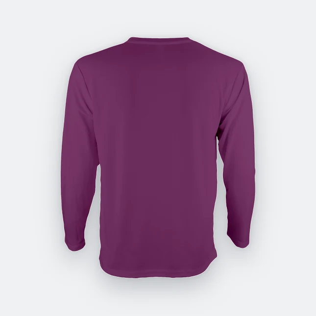 QD54 Quick Dry Long Sleeve Basic T-Shirt Dark Purple Qd54 quick dry long sleeve basic t-shirt dark purple back view