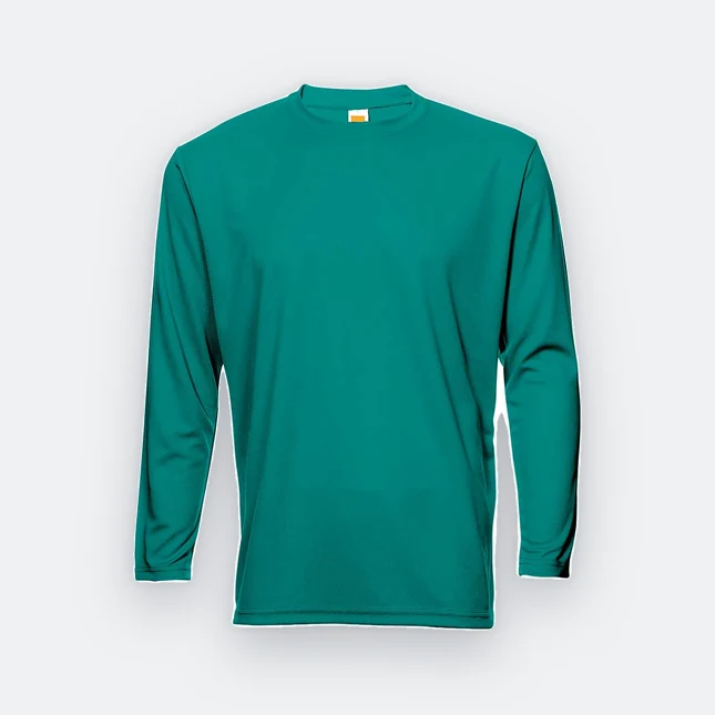 QD54 Quick Dry Long Sleeve Basic T-Shirt Emerald Qd54 quick dry long sleeve basic t-shirt emerald colour view