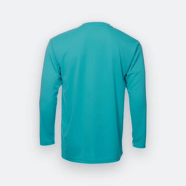QD54 Quick Dry Long Sleeve Basic T-Shirt Emerald Qd54 quick dry long sleeve basic t-shirt emerald back view