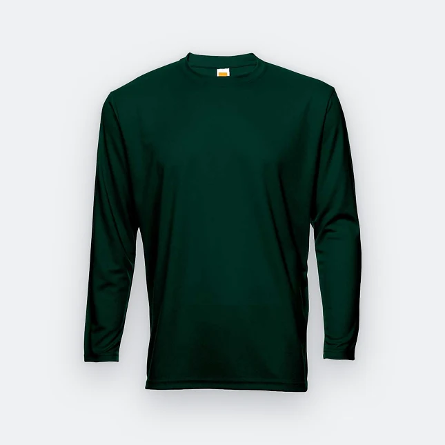 QD54 Quick Dry Long Sleeve Basic T-Shirt Forest Green Qd54 quick dry long sleeve basic t-shirt forest green colour view