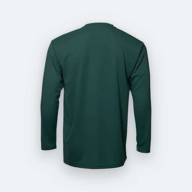 QD54 Quick Dry Long Sleeve Basic T-Shirt Forest Green Qd54 quick dry long sleeve basic t-shirt forest green back view