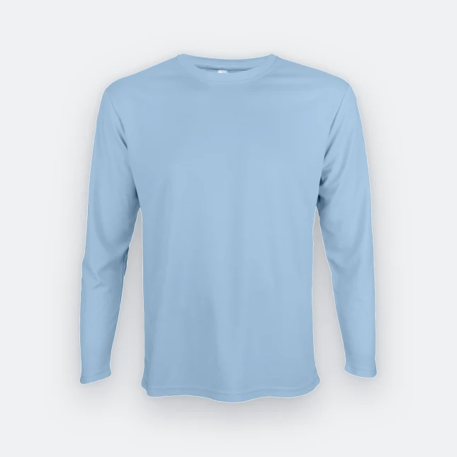 QD54 Quick Dry Long Sleeve Basic T-Shirt Light Blue Qd54 quick dry long sleeve basic t-shirt light blue colour view