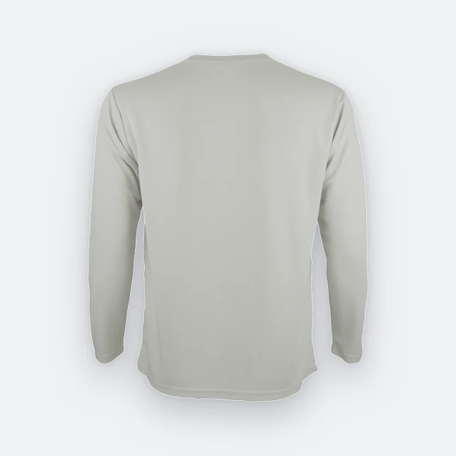 QD54 Quick Dry Long Sleeve Basic T-Shirt Light Grey Qd54 quick dry long sleeve basic t-shirt light grey back view
