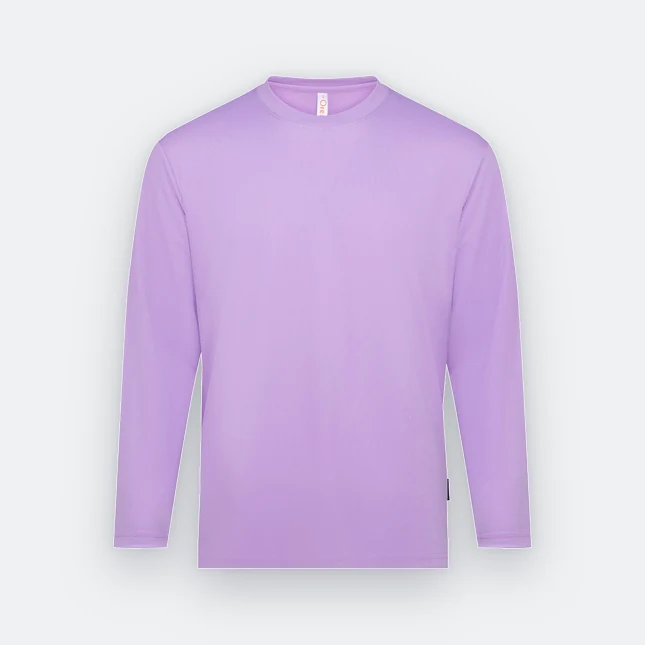 QD54 Quick Dry Long Sleeve Basic T-Shirt Light Purple Qd54 quick dry long sleeve basic t-shirt light purple colour view