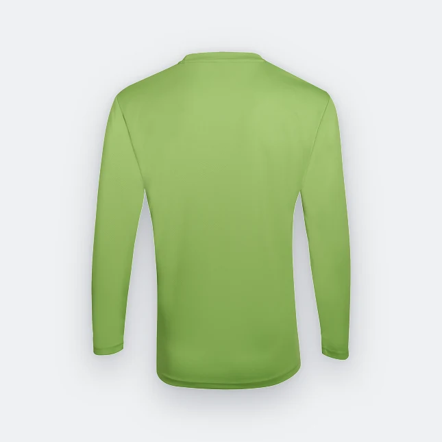 QD54 Quick Dry Long Sleeve Basic T-Shirt Lime Green Qd54 quick dry long sleeve basic t-shirt lime green back view