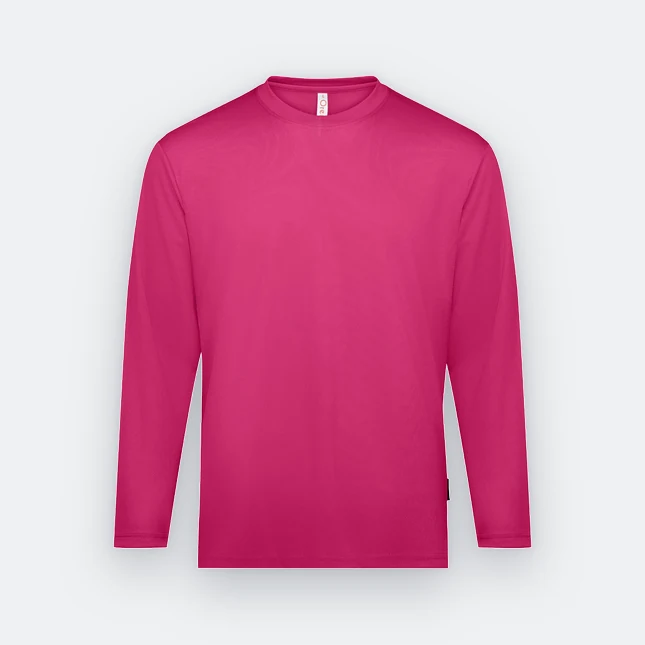 QD54 Quick Dry Long Sleeve Basic T-Shirt Magenta Qd54 quick dry long sleeve basic t-shirt magenta colour view