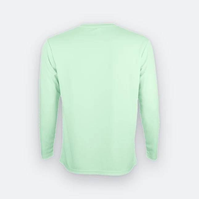 QD54 Quick Dry Long Sleeve Basic T-Shirt Mint Qd54 quick dry long sleeve basic t-shirt mint back view