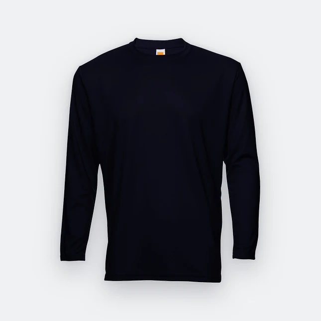 QD54 Quick Dry Long Sleeve Basic T-Shirt Navy Qd54 quick dry long sleeve basic t-shirt navy colour view