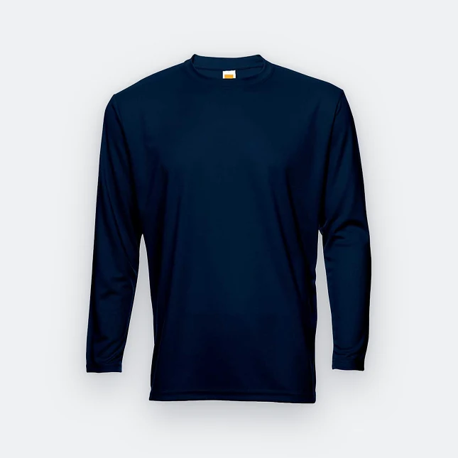 QD54 Quick Dry Long Sleeve Basic T-Shirt Navy Pro Qd54 quick dry long sleeve basic t-shirt navy pro colour view
