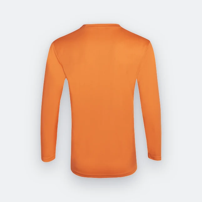 QD54 Quick Dry Long Sleeve Basic T-Shirt Orange Qd54 quick dry long sleeve basic t-shirt orange back view