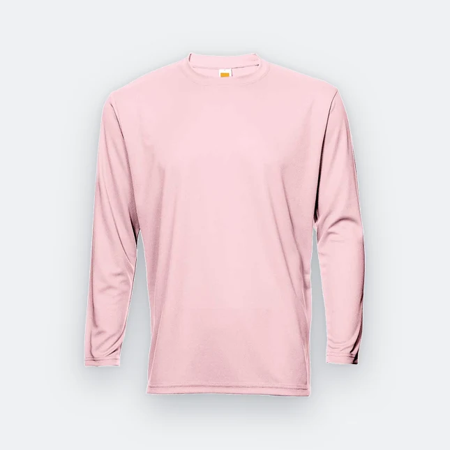 QD54 Quick Dry Long Sleeve Basic T-Shirt Pink Qd54 quick dry long sleeve basic t-shirt pink colour view