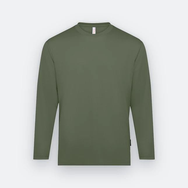 QD54 Quick Dry Long Sleeve Basic T-Shirt Sage Green Qd54 quick dry long sleeve basic t-shirt sage green colour view