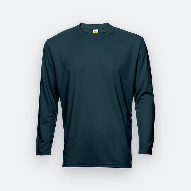 QD54 Quick Dry Long Sleeve Basic T-Shirt Slate Blue Qd54 quick dry long sleeve basic t-shirt slate blue colour view