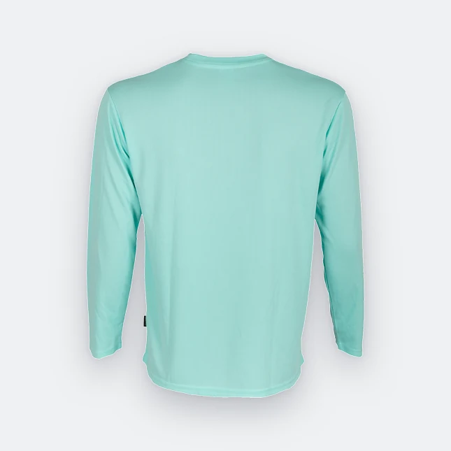 QD54 Quick Dry Long Sleeve Basic T-Shirt Tiffany Blue Qd54 quick dry long sleeve basic t-shirt tiffany blue back view
