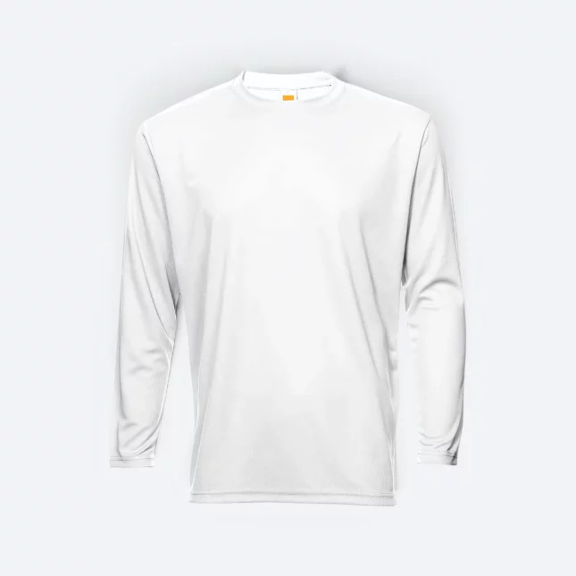 QD54 Quick Dry Long Sleeve Basic T-Shirt White Qd54 quick dry long sleeve basic t-shirt white colour view