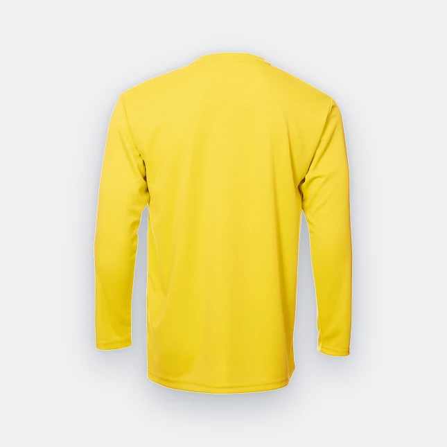 QD54 Quick Dry Long Sleeve Basic T-Shirt Yellow Qd54 quick dry long sleeve basic t-shirt yellow back view