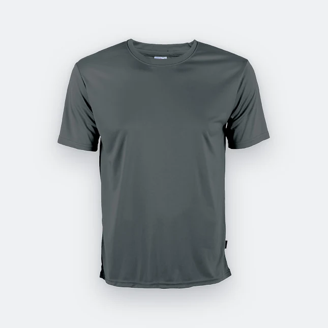 Qd56 quick dry interlock short sleeve t-shirt dark grey colour view