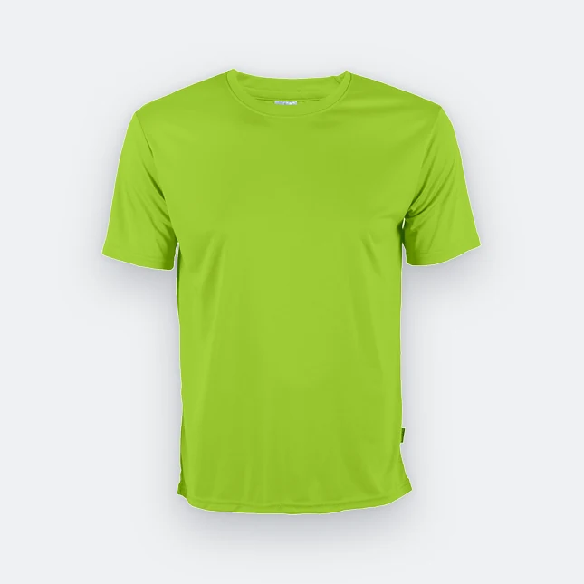 Qd56 quick dry interlock short sleeve t-shirt lime green colour view