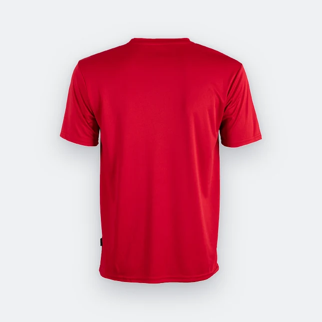 Qd56 quick dry interlock short sleeve t-shirt red back view
